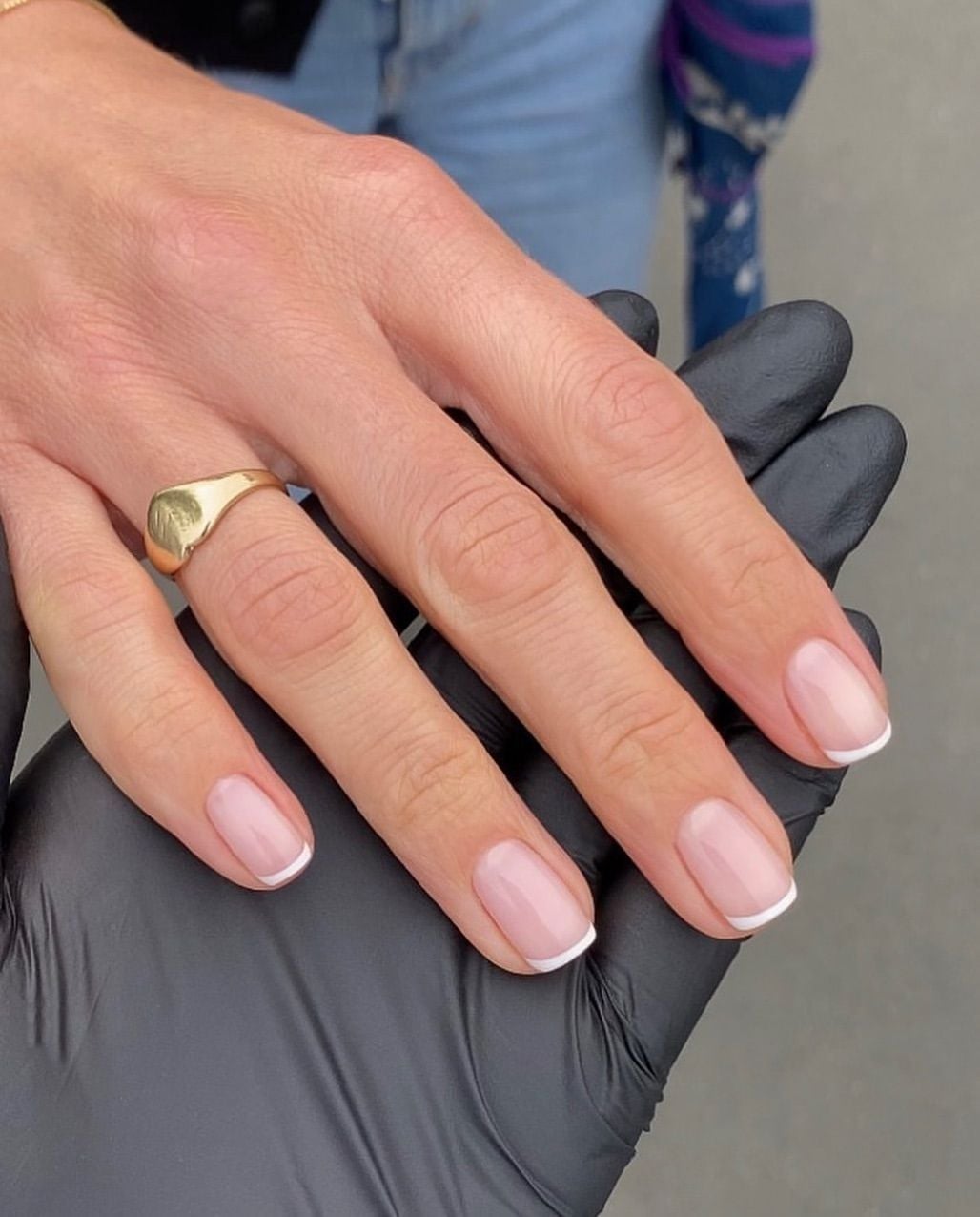 Thin White French Short Oval Nails — Trendy Short Oval Nails