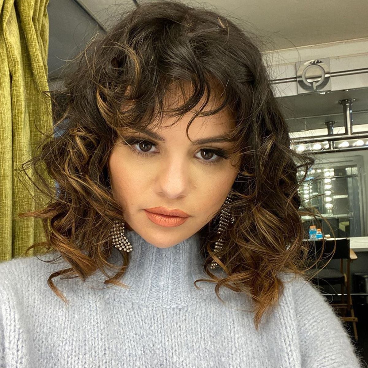 Shoulder Length Shag With Curly Bangs — Trendy Shoulder Length Curly Hair