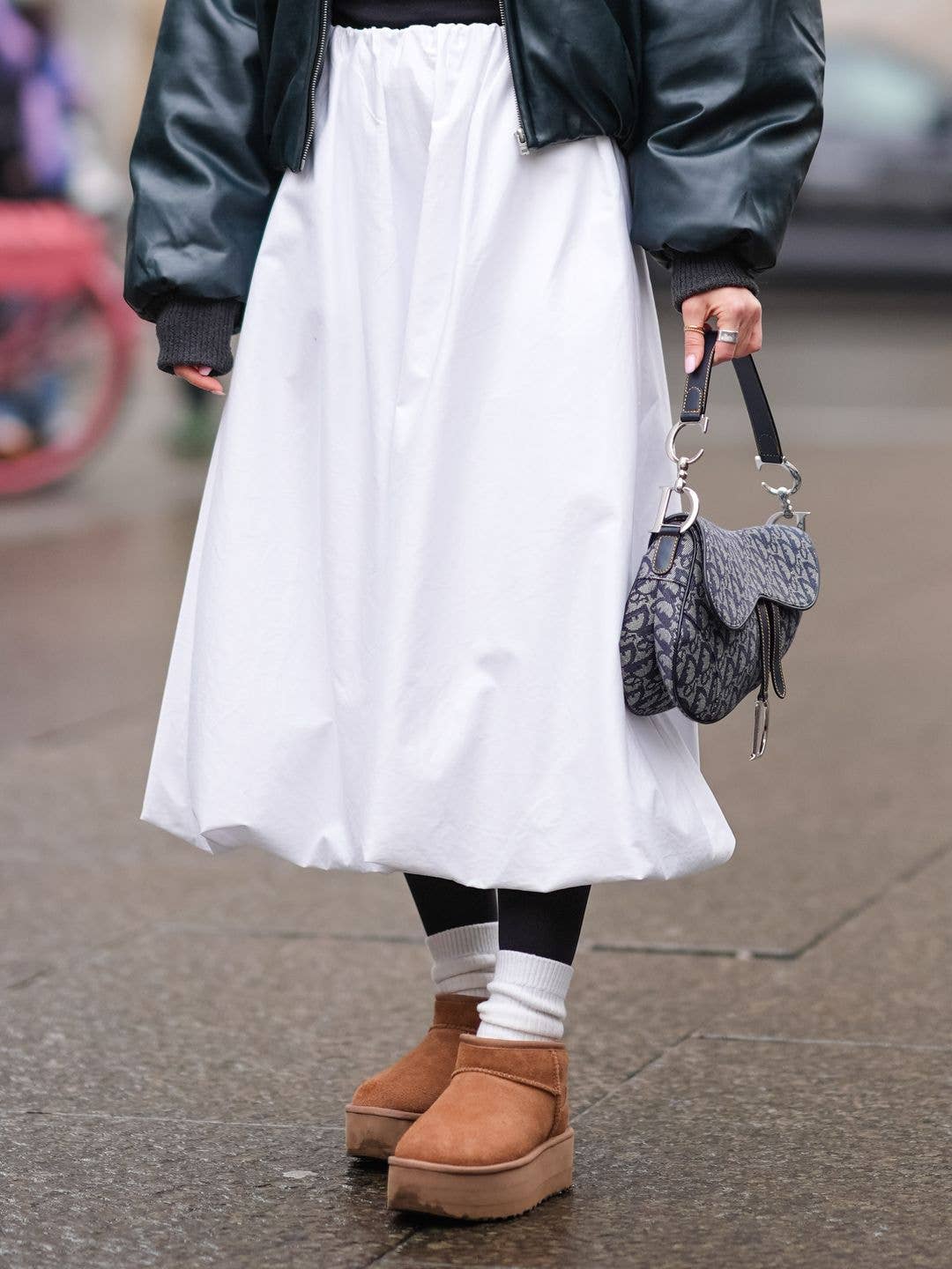 White Crew Socks Add a Casual Touch to Platform, Office-Safe Version — Trendy Socks Outfits