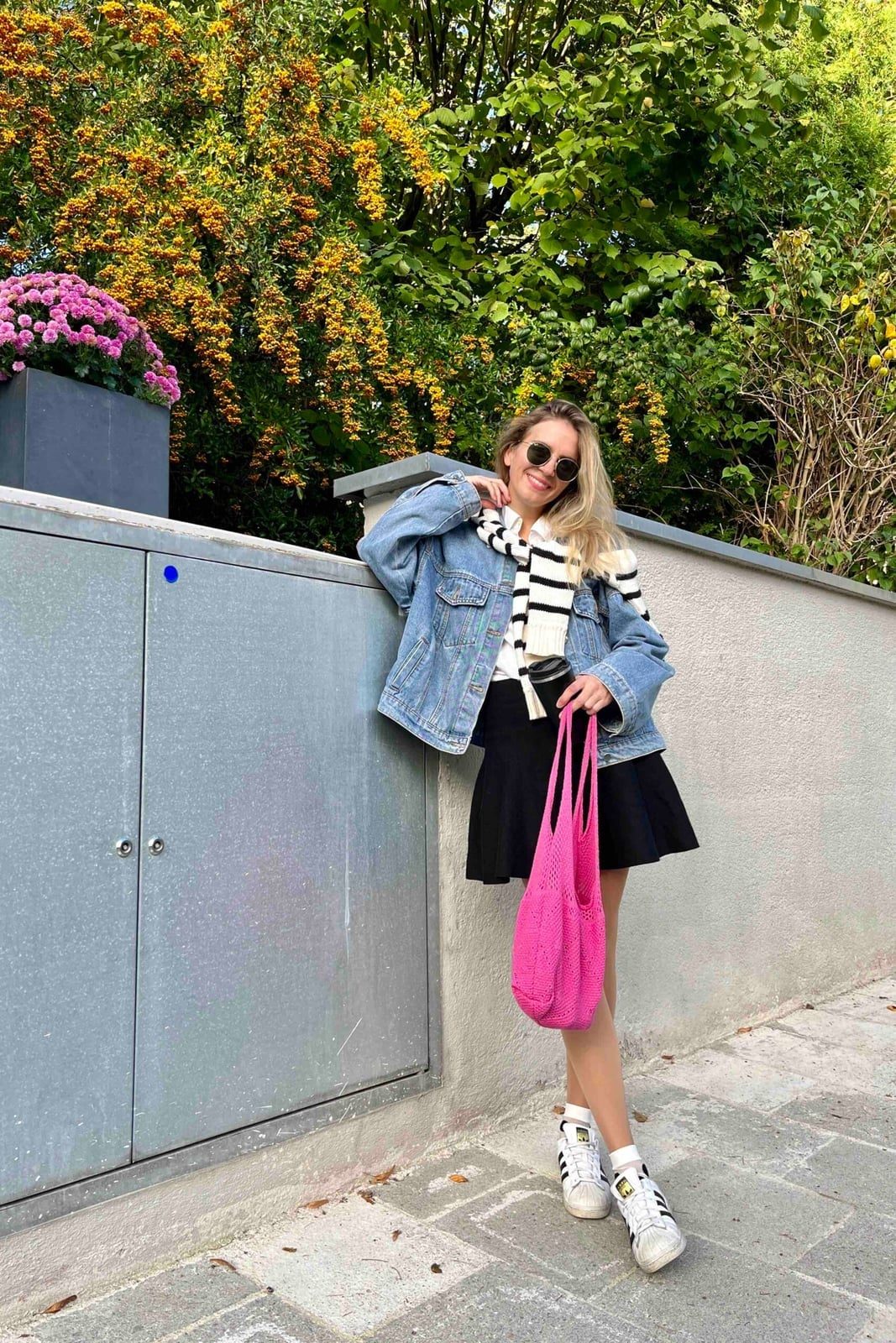 White Socks Pair with Sneakers and a Denim Jacket, Close-Up Take — Trendy Socks Outfits