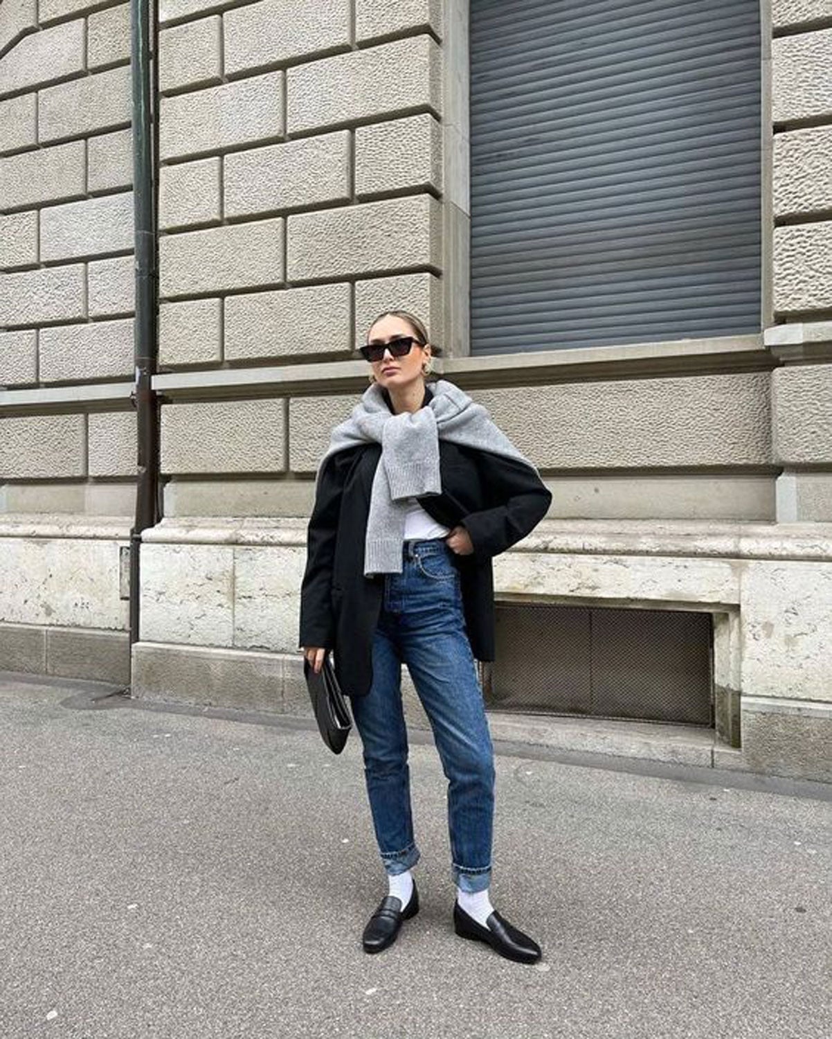 Crisp White Socks Elevate Jeans and Loafers — Trendy Socks Outfits