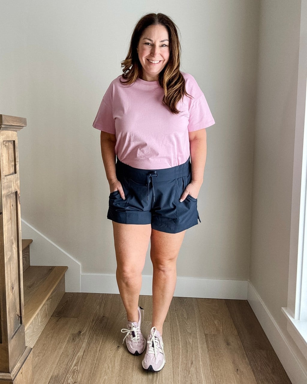 Relaxed T-shirt With Drawstring Shorts — Trendy Sporty Outfits