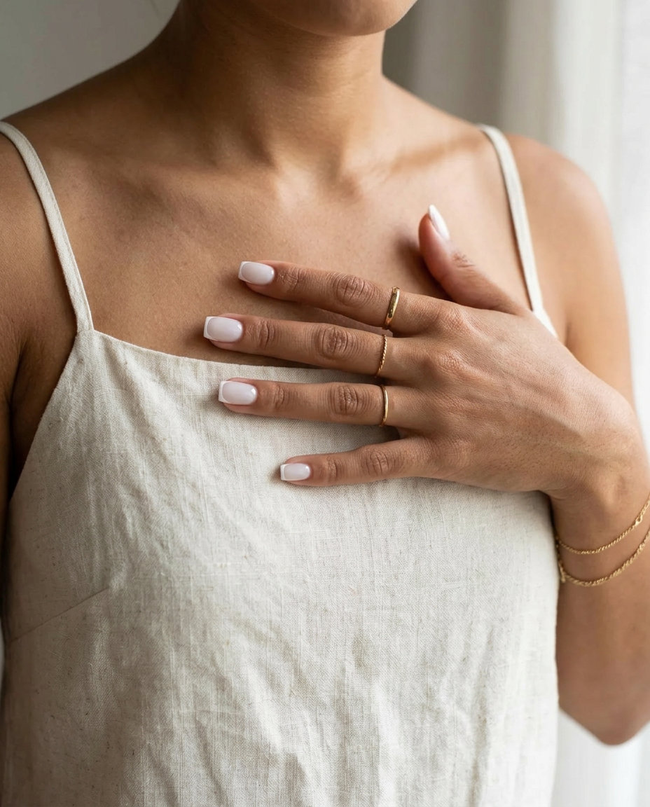 Trendy Summer Nails 2026: Nude Micro French Nude with Micro French Tips: minimalist chic for trendy summer nails 2026, ideal for daily wear.