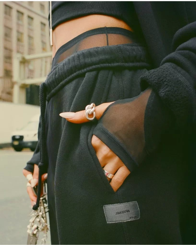 Mesh Panels on Hoodie Elevate Black Sweatpants, Close-Up Take Mesh Panels on Hoodie Elevate Black Sweatpants, Close-Up Take — Trendy Sweatpants Outfits