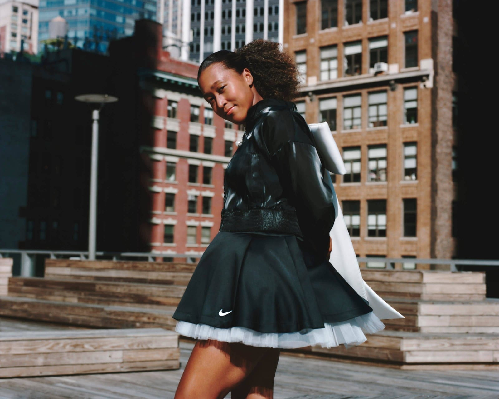 Black Athletic Tennis Skirt with Tulle Underskirt and Jacket — Trendy Tennis Outfits