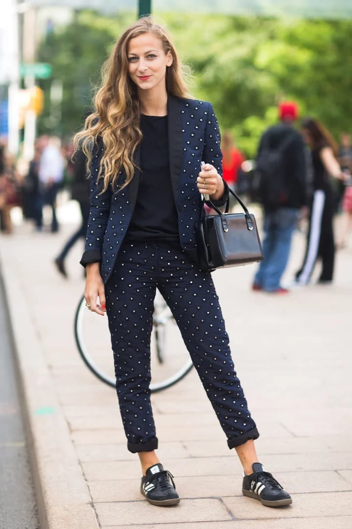 Embellished Suit with Black T-shirt — Trendy Tomboy Outfits