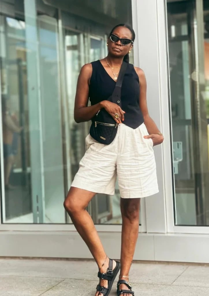 Linen Shorts with Sleeveless Vest — Trendy Tomboy Outfits