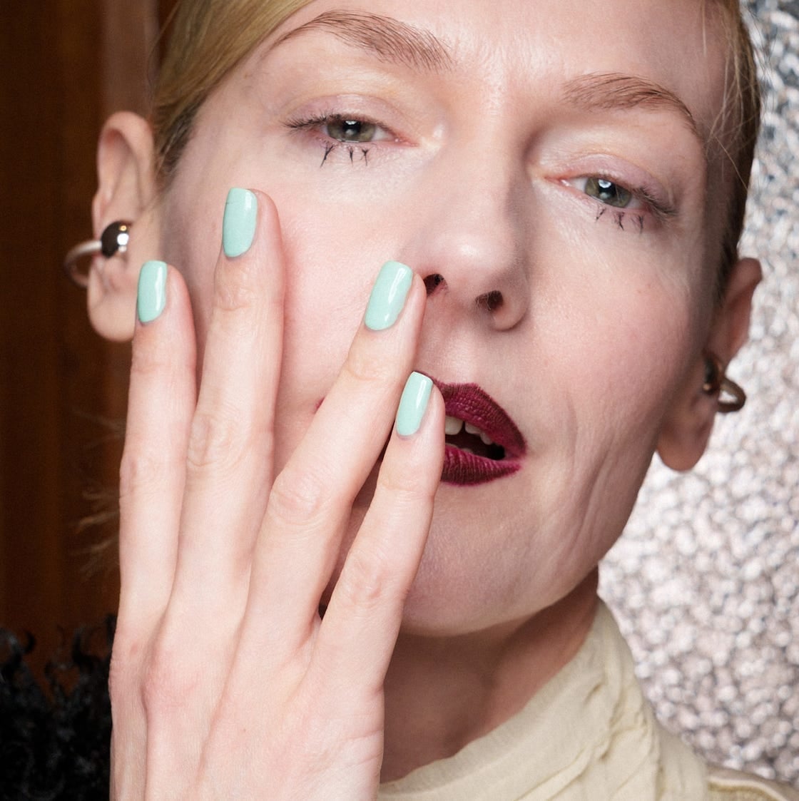 Pale Mint Green Glossy Short Square Nails Pale Mint Green Glossy Short Square Nails — Trendy Turquoise Nails