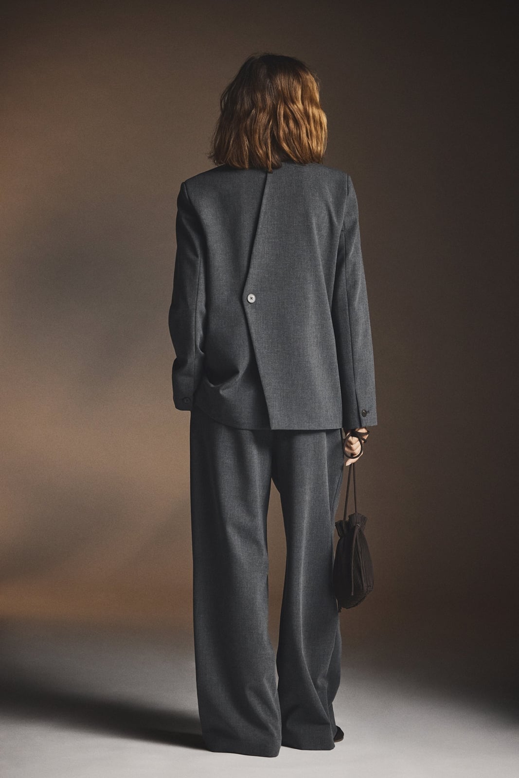 Charcoal Grey Oversized Blazer and Wide-Leg Trousers — Trendy Two Piece Outfits