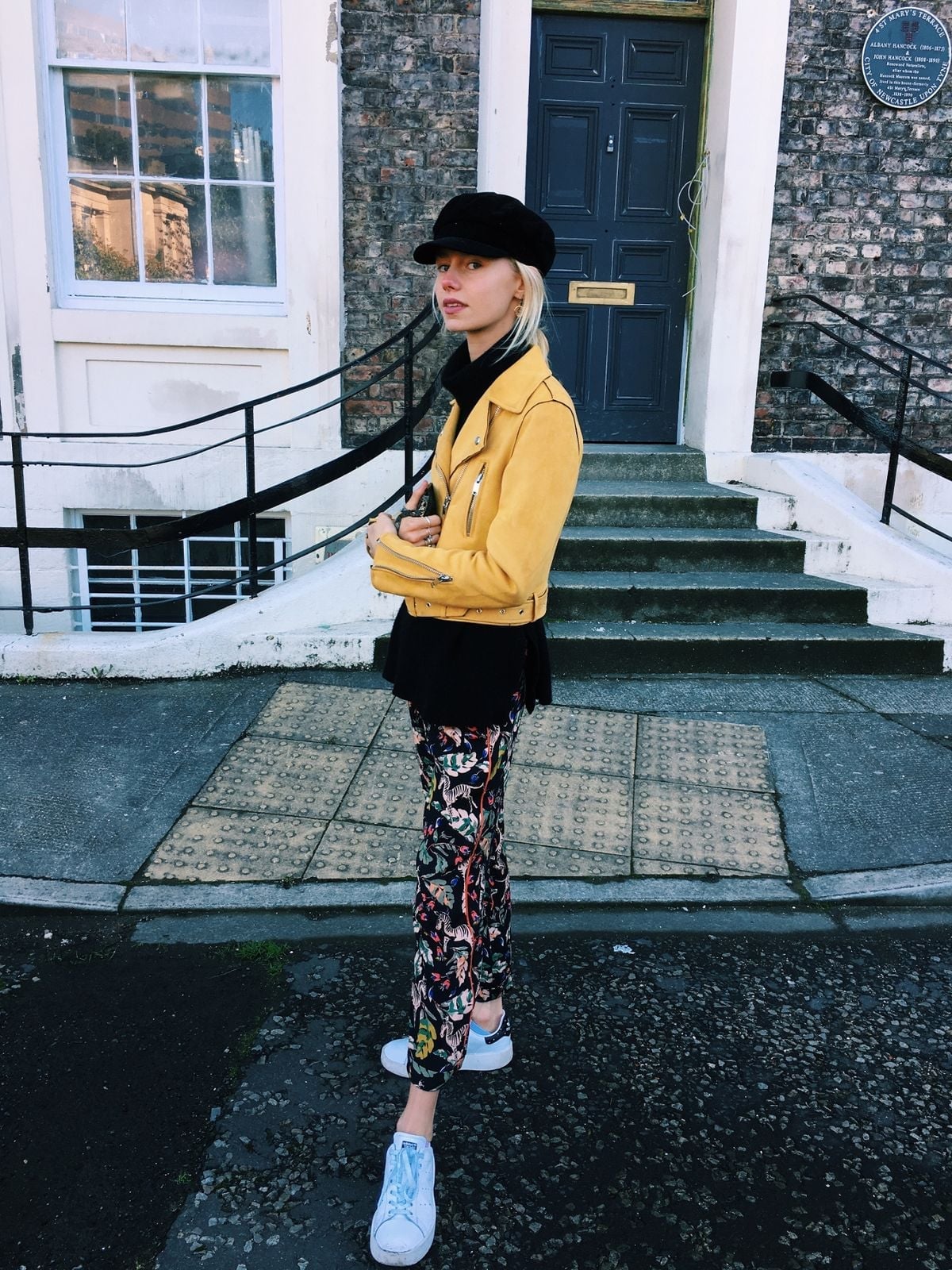 Yellow Jacket with Colorful Patterned Trousers — Trendy Uni Outfits