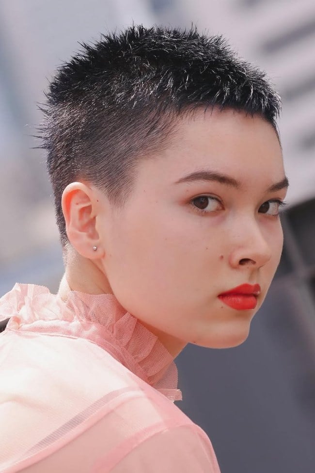 Bold Textured Buzz Cut Bold Textured Buzz Cut — Trendy Very Short Hair