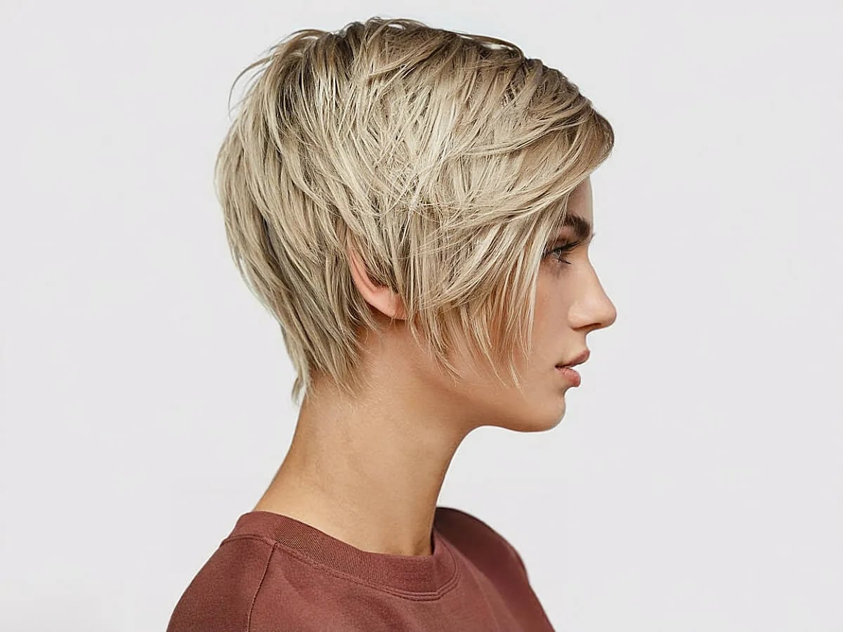Choppy Ash Blonde Pixie With Side-Swept Fringe Choppy Ash Blonde Pixie With Side-Swept Fringe — Trendy Very Short Hair