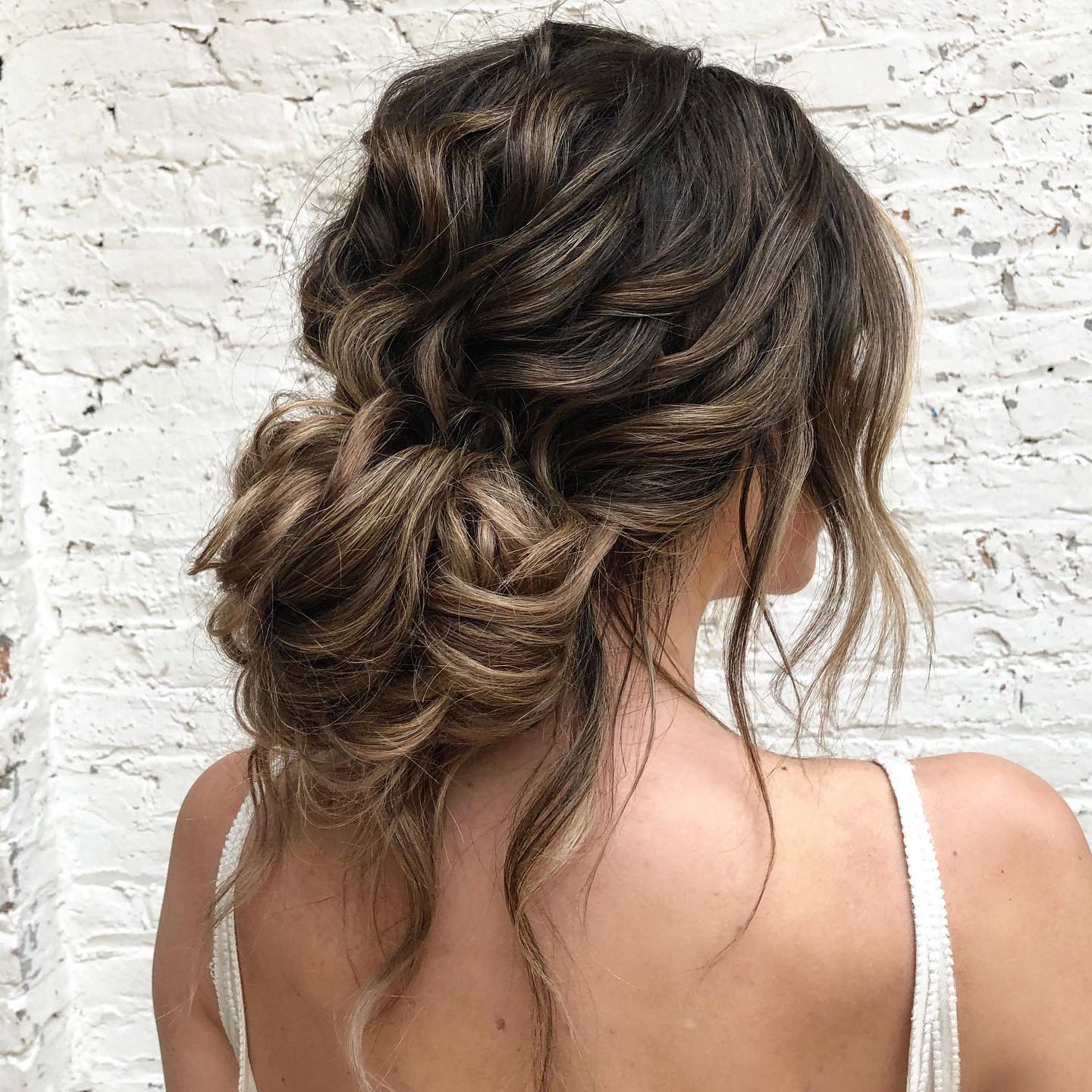 Textured Updo With Loose Curls Textured Updo With Loose Curls — Trendy Wedding Guest Updos