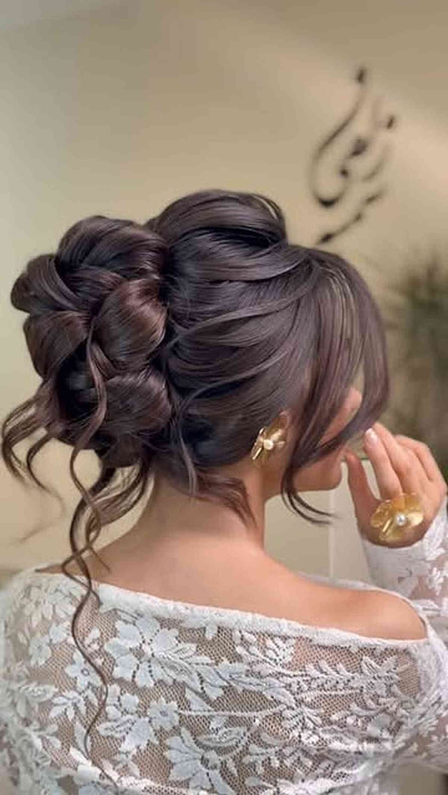 Twisted Updo With Braided Bun — Trendy Wedding Hair