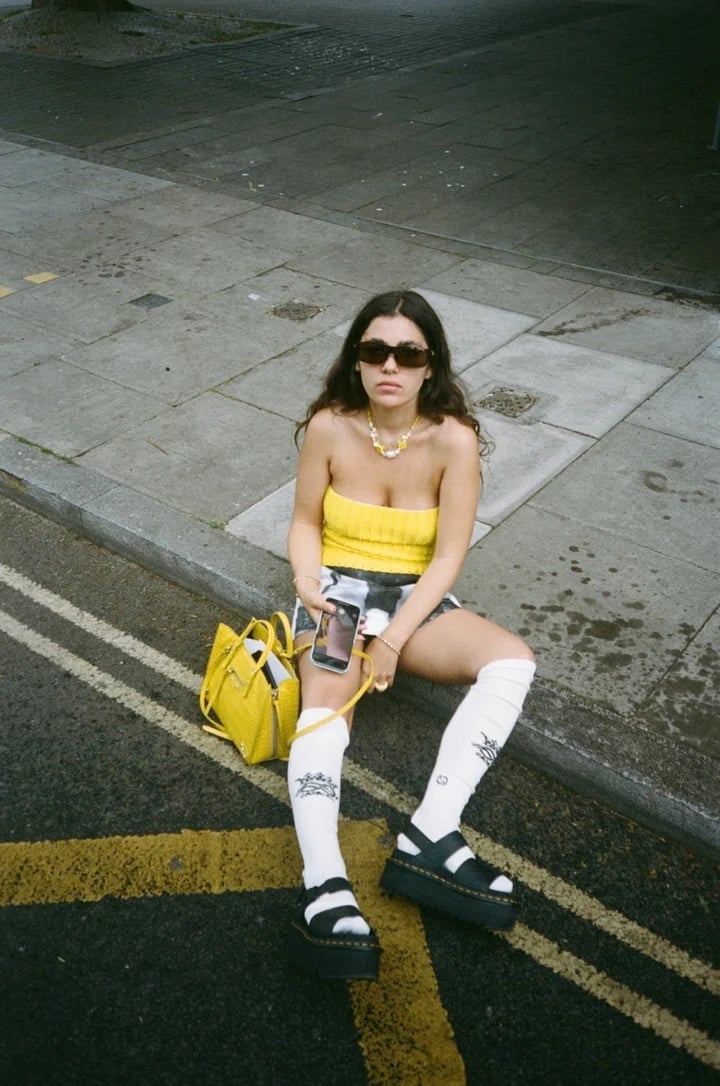 Yellow Tube Top Checkered Mini Skirt Yellow Tube Top Checkered Mini Skirt — Trendy Y2K Style
