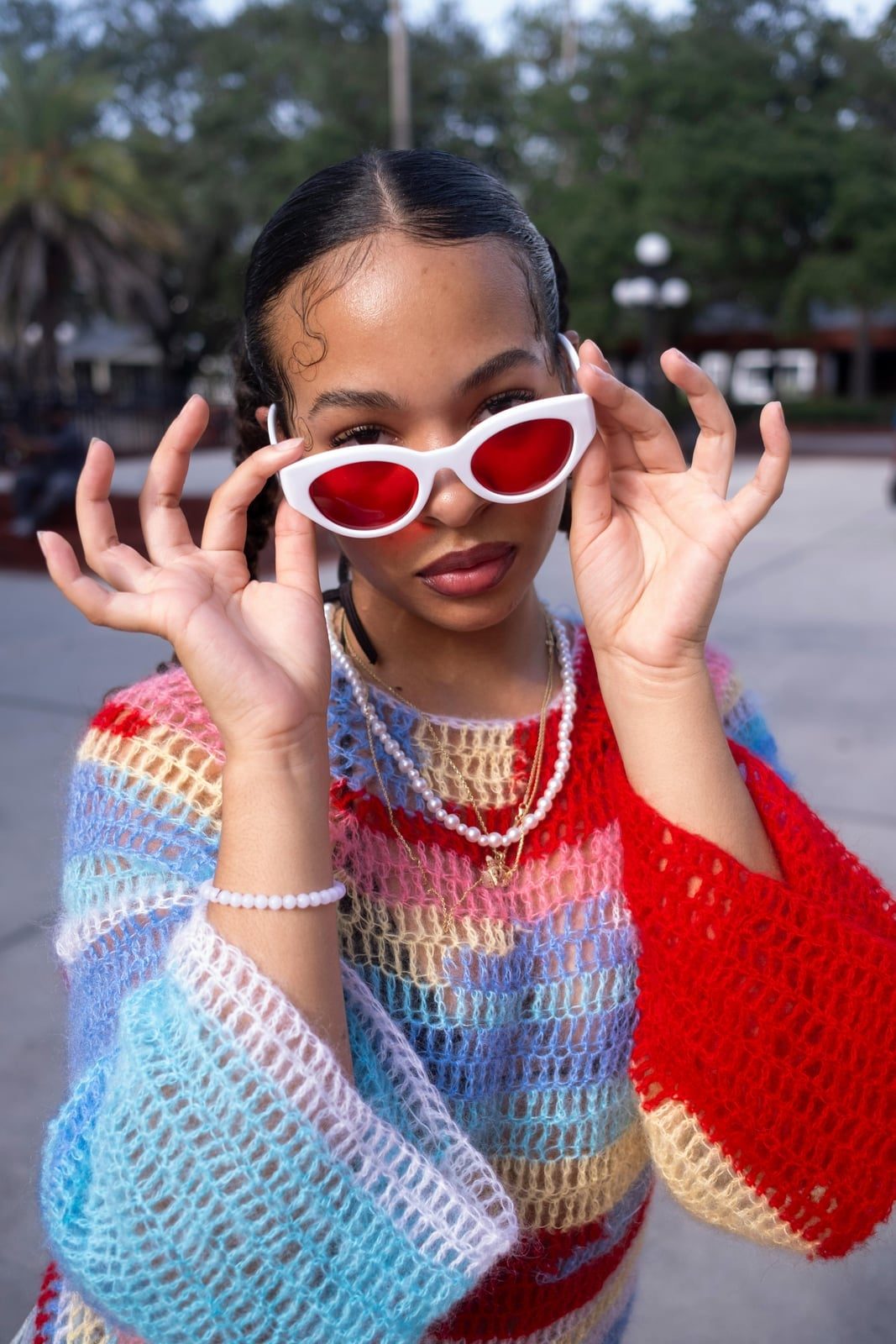 Crochet Knit Sweater Bell Sleeves Crochet Knit Sweater Bell Sleeves — Trendy Y2K Style