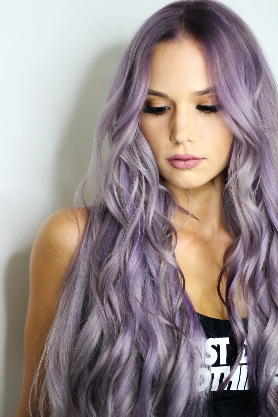 Mid-Back Lavender Base With Lilac Highlights — Vivid Hair Color Inspiration