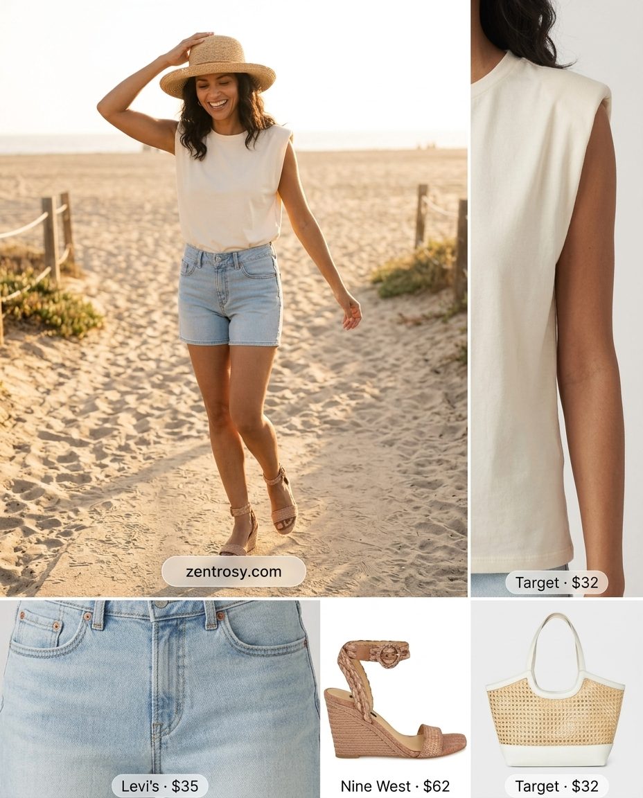 What to Wear with Denim Shorts Summer 2026 outfit idea - fashion styling inspiration