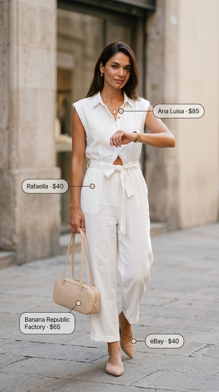 17. Monochrome Linen Jumpsuit