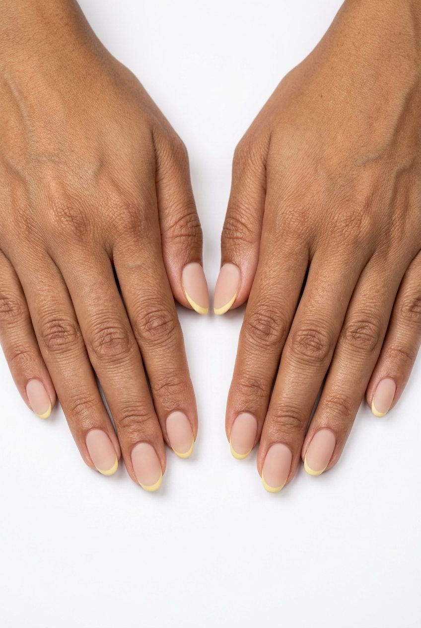 Yellow Summer Nails 2026: Micro French Yellow summer nails 2026: Sheer Butter Yellow Micro French for daily wear & minimalist style. Sophisticated.
